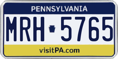 PA license plate MRH5765