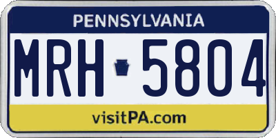 PA license plate MRH5804