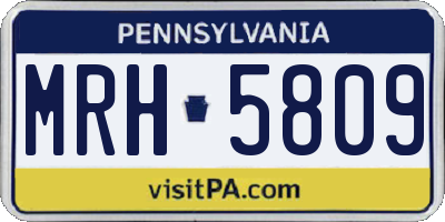 PA license plate MRH5809