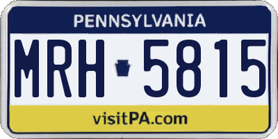 PA license plate MRH5815