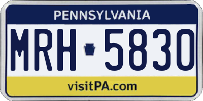 PA license plate MRH5830