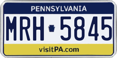 PA license plate MRH5845