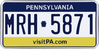 PA license plate MRH5871