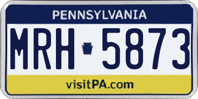 PA license plate MRH5873