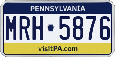 PA license plate MRH5876
