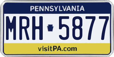 PA license plate MRH5877