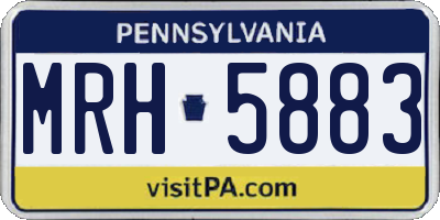 PA license plate MRH5883