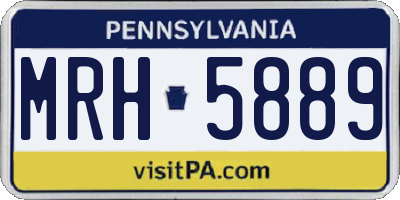 PA license plate MRH5889