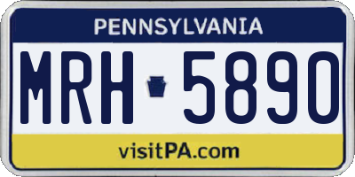 PA license plate MRH5890