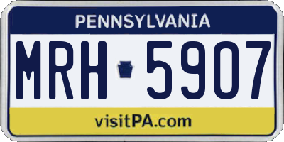 PA license plate MRH5907