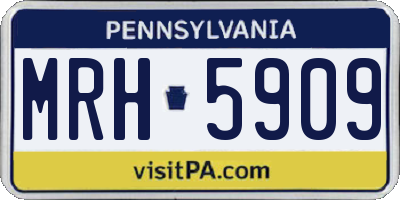 PA license plate MRH5909