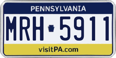 PA license plate MRH5911