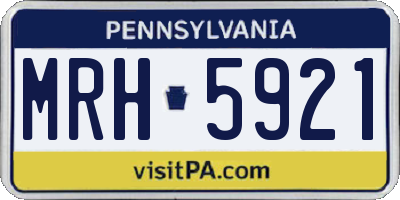 PA license plate MRH5921