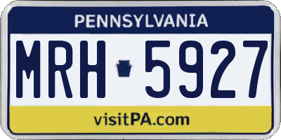 PA license plate MRH5927