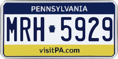 PA license plate MRH5929