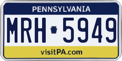 PA license plate MRH5949