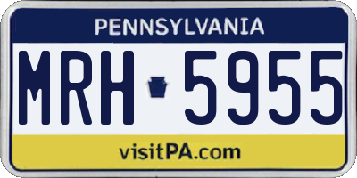 PA license plate MRH5955