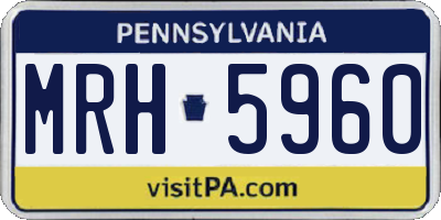 PA license plate MRH5960
