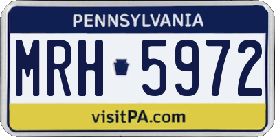 PA license plate MRH5972