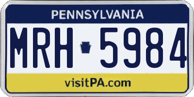 PA license plate MRH5984