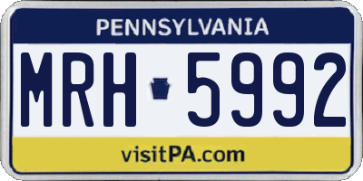 PA license plate MRH5992