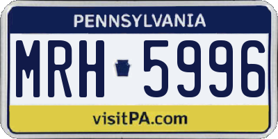 PA license plate MRH5996