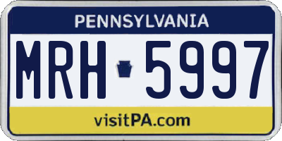PA license plate MRH5997