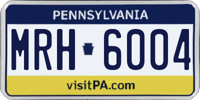 PA license plate MRH6004