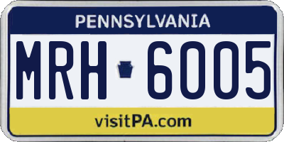 PA license plate MRH6005