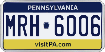 PA license plate MRH6006