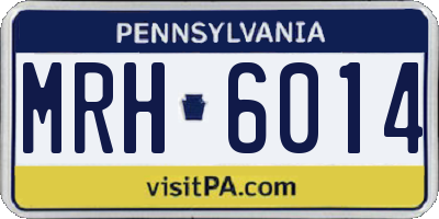 PA license plate MRH6014