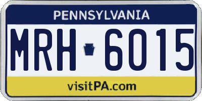 PA license plate MRH6015