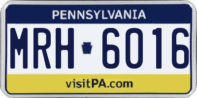 PA license plate MRH6016