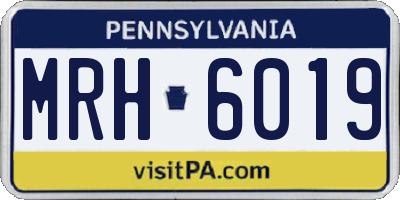 PA license plate MRH6019