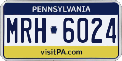 PA license plate MRH6024