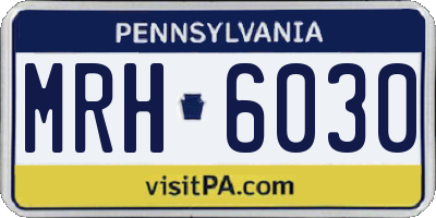 PA license plate MRH6030