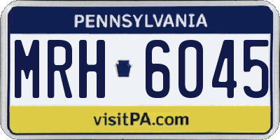 PA license plate MRH6045
