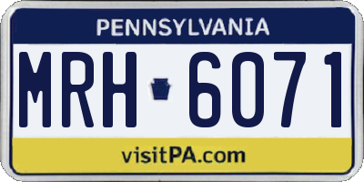 PA license plate MRH6071