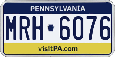 PA license plate MRH6076