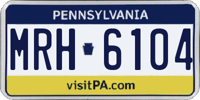 PA license plate MRH6104