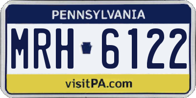 PA license plate MRH6122