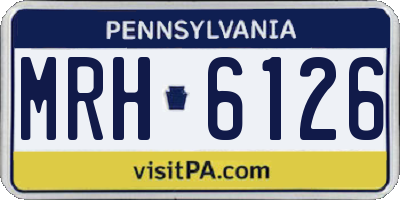 PA license plate MRH6126