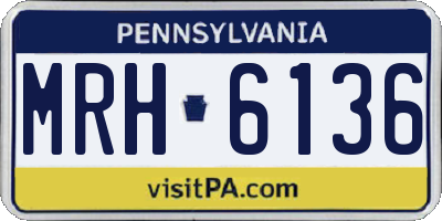 PA license plate MRH6136