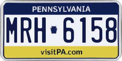 PA license plate MRH6158