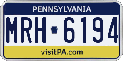 PA license plate MRH6194