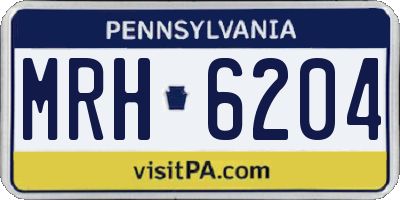 PA license plate MRH6204