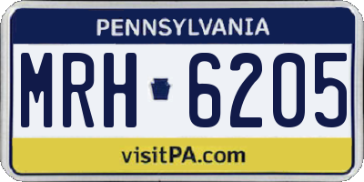 PA license plate MRH6205