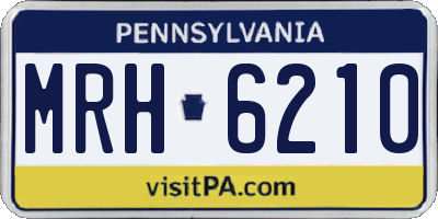 PA license plate MRH6210