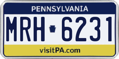 PA license plate MRH6231