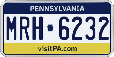 PA license plate MRH6232